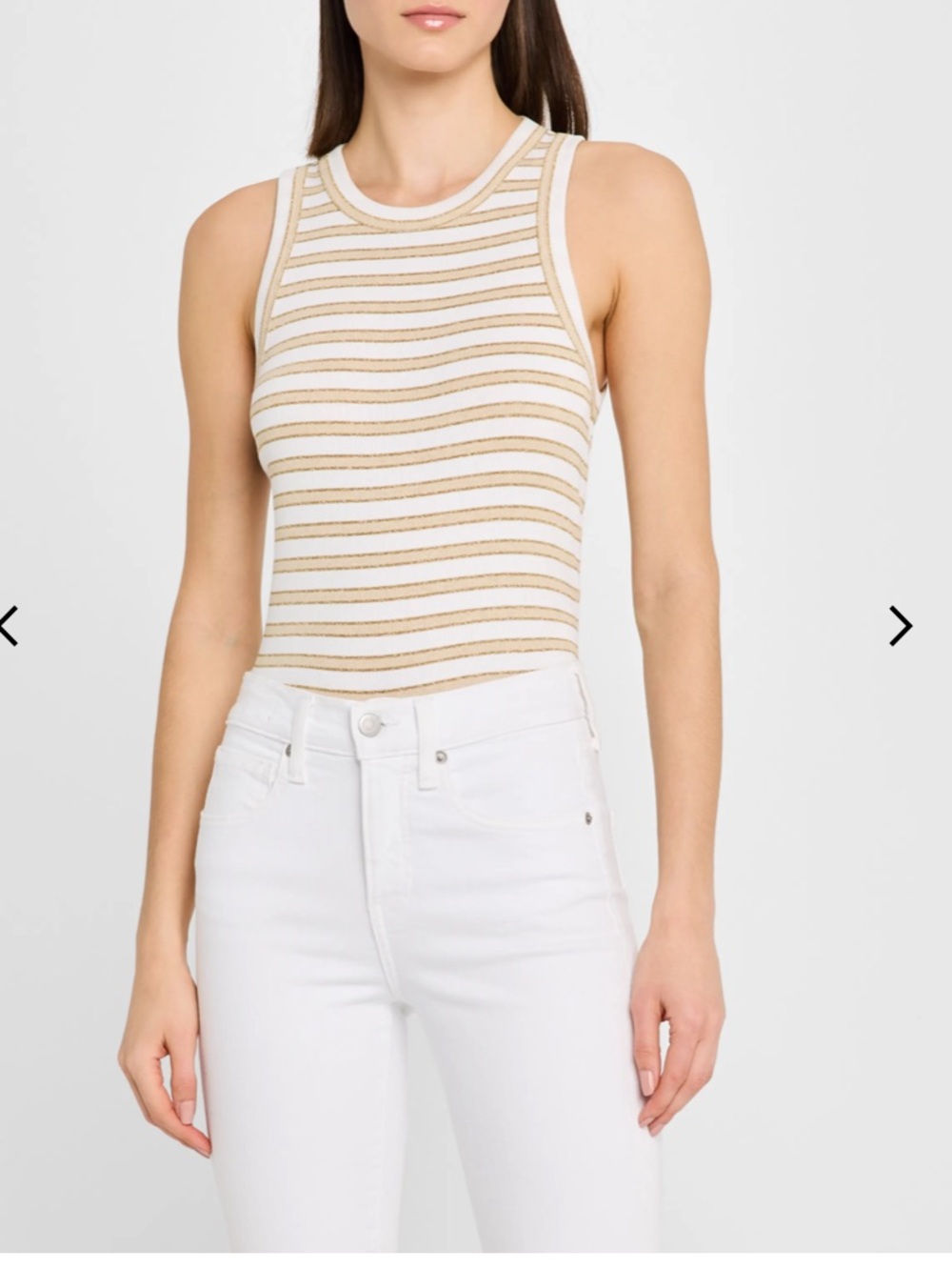 Veronica Beard Jordyn Stripe Cropped Tank Top